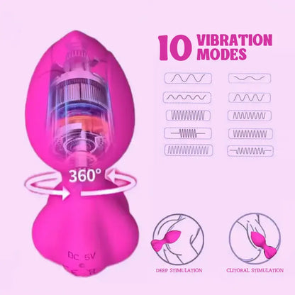 Rose Vibrating Anal Plug