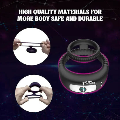 Double Ring Vibrating Silicone Cock Ring