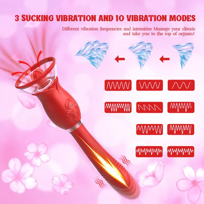 Rose Sucking Toy Vibrator with Tongue