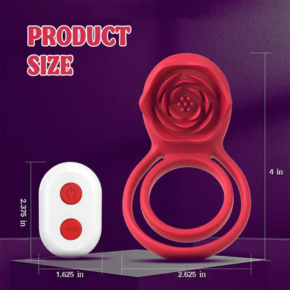 Red Rose Couple Vibrating Cock Ring