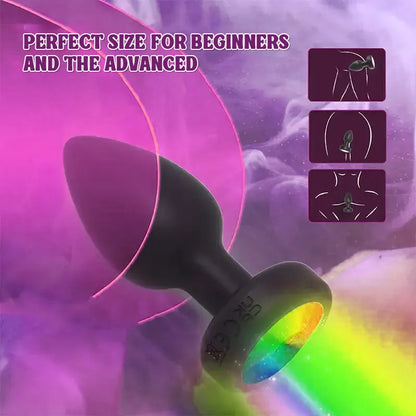 LED remote control vibrating anal plug