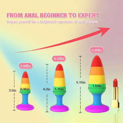 Silicone Rainbow Anal Plug