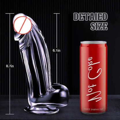Transparent Silicone Dildo with Suction Cup