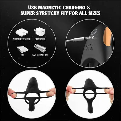 3 in 1 Couple Silicone Vibrating Cock Ring