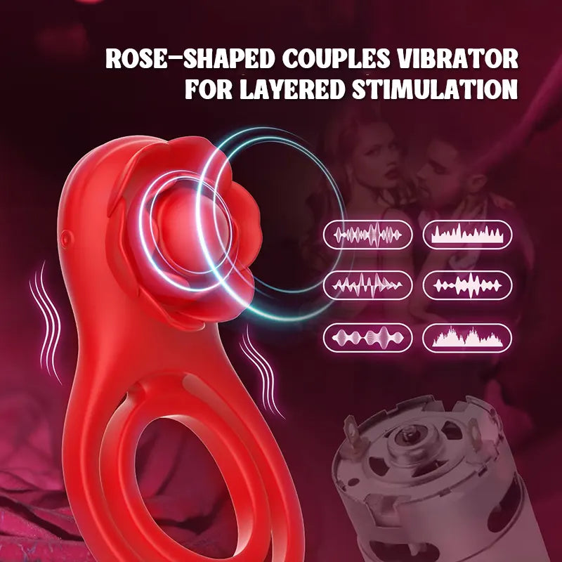Wireless Control Rose Vibrating Cock Ring