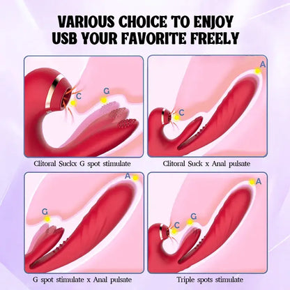 3 in 1 G-spot Thrust Rabbit Vibrator