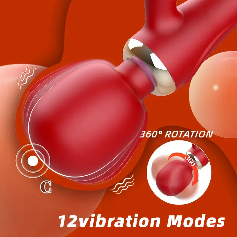 Dual-Ended Rabbit Wand Vibrator