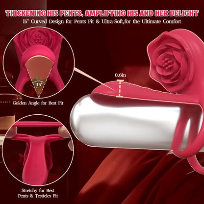 Couple Rose Double Vibrating Cock Ring