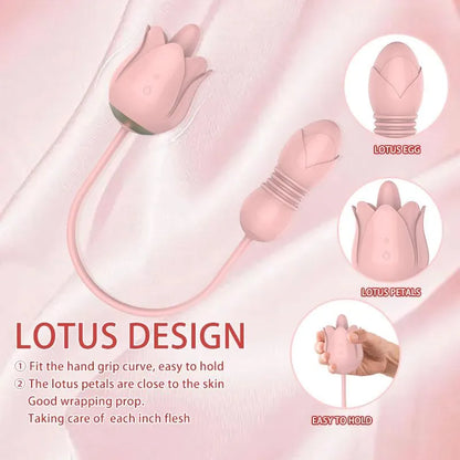 Rose Sex Toy Vibrator Dildo 3 IN1 Adult Sex Toy