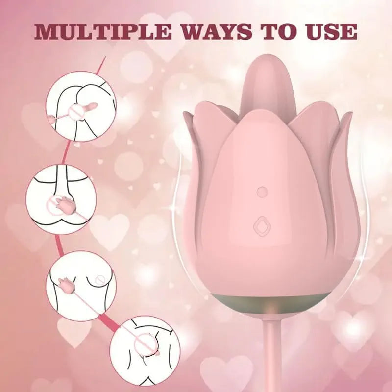 Rose Sex Toy Vibrator Dildo 3 IN1 Adult Sex Toy