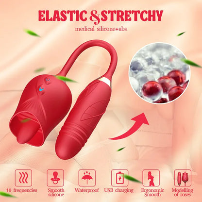 Rose Licking Suction Vibrator