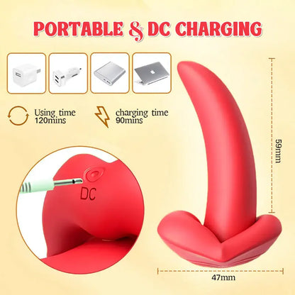 Red Lips Tongue Licking Vibrator