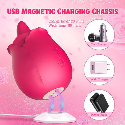 Removable Tongue Licking and Sucking Vibrator
