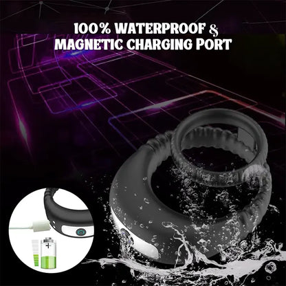 Double Ring Vibrating Silicone Cock Ring