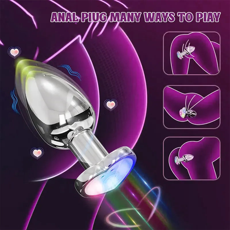 Heart Colorful Light Up Anal Toy