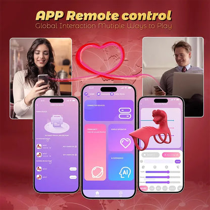 Triple-Ring Vibrating Cock Sleeve with App