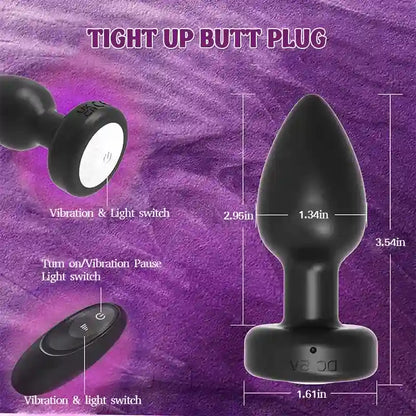 LED remote control vibrating anal plug