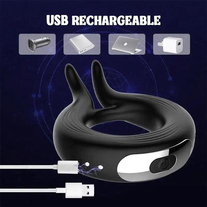 Rabbit Silicone Vibrating Cock Ring