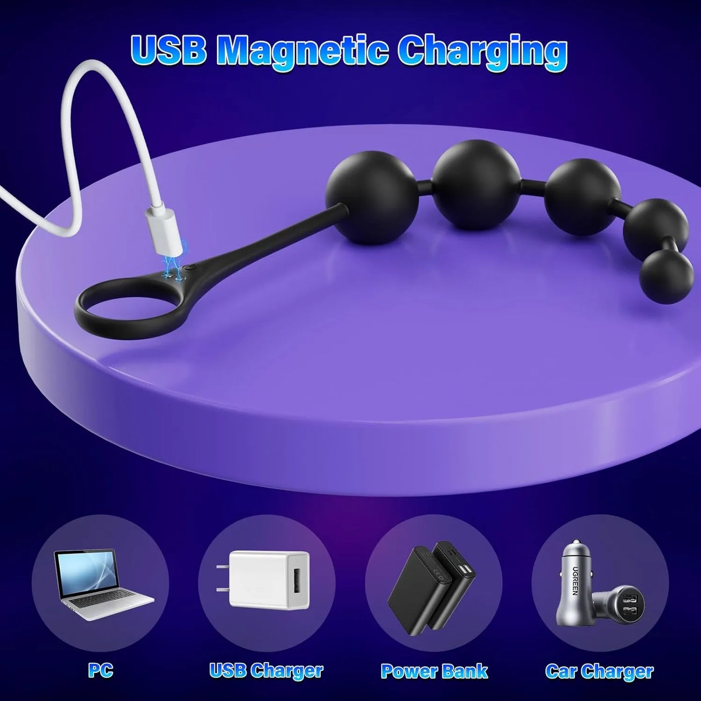 Anal Beads Vibrator Sex Toys - 14.5 Inch App Remote Control Butt Plug