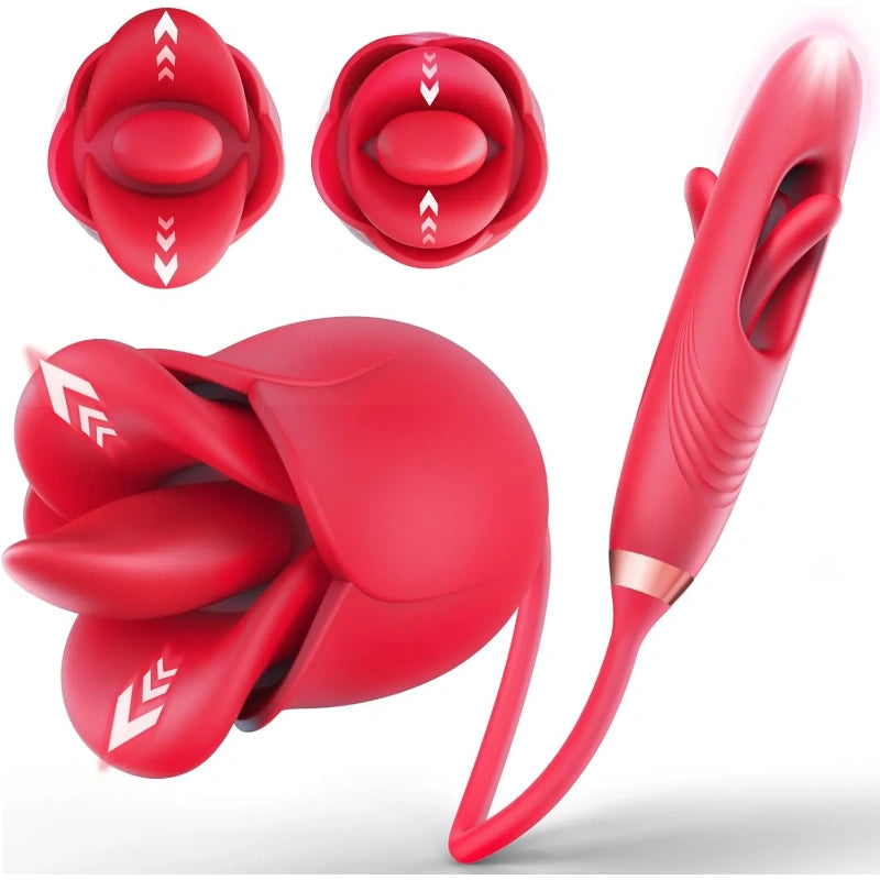G Spot Vibrator Rose Sex Toys - Rosebabes 4IN1 Dildo Vibrators