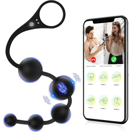 Anal Beads Vibrator Sex Toys - 14.5 Inch App Remote Control Butt Plug
