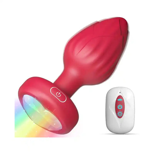 Rose Anal Plug Adult Sex Toys - 10 Modes Vibrating Butt Plug