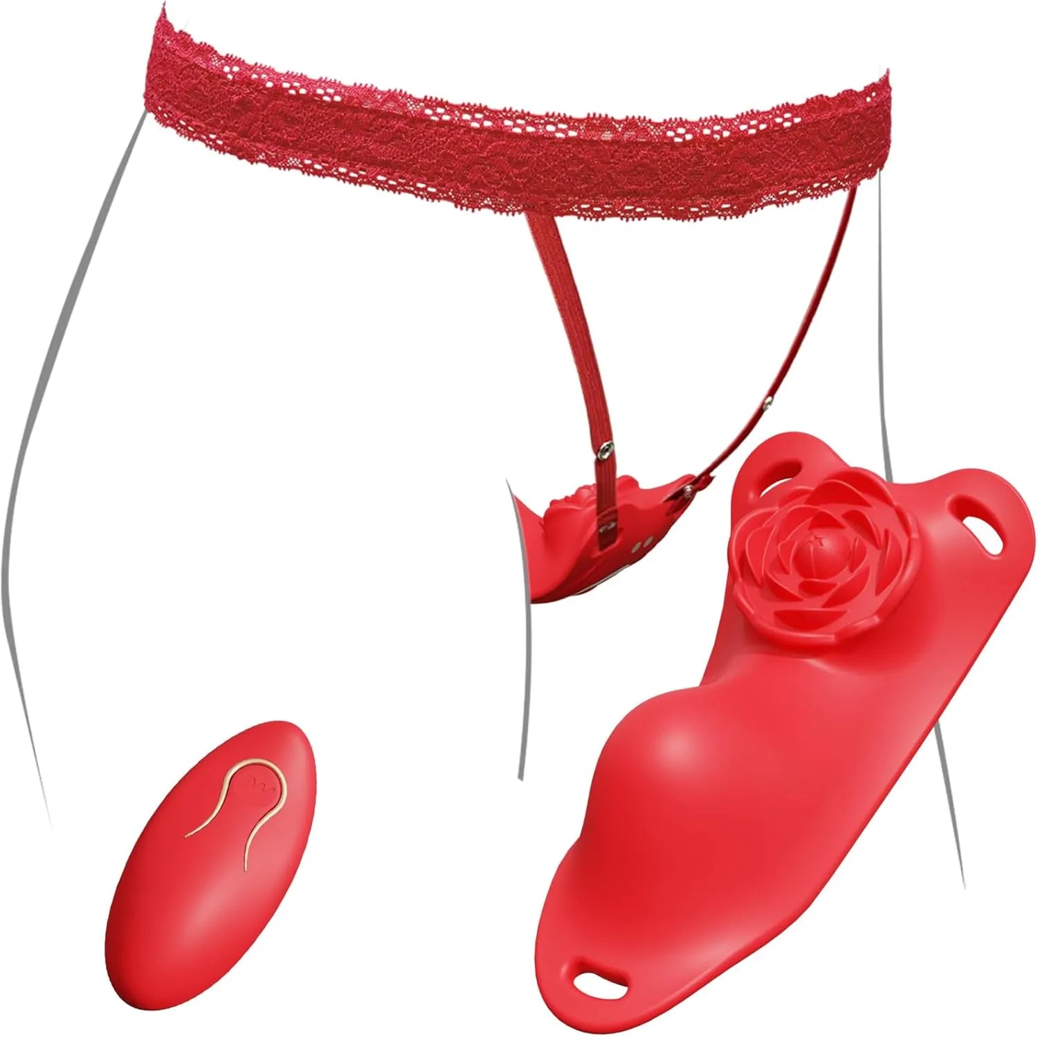 Wearable Panty Vibrator with Remote, Rose Clitoral Stimulator Adult Sex Toys