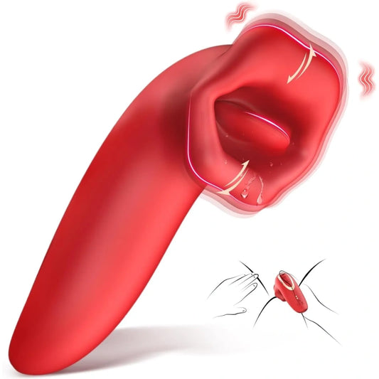 Clitoral Vibrator Rose Sex Toy - with 10 Mouth Kissing