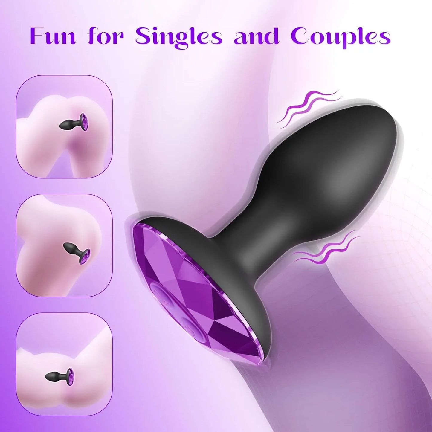 Anal Plug Adult Sex Toy with 10 Rotating & Vibration Settings