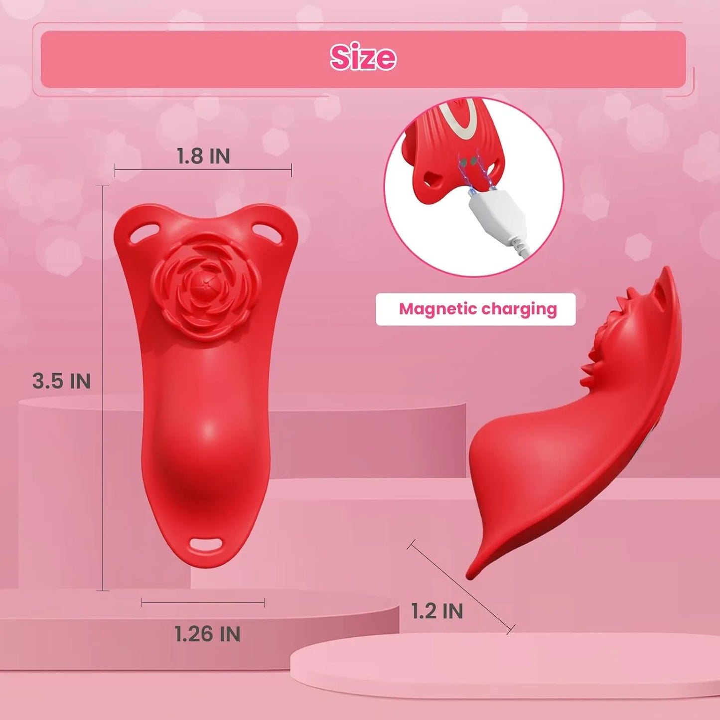 Wearable Panty Vibrator with Remote, Rose Clitoral Sex Toys