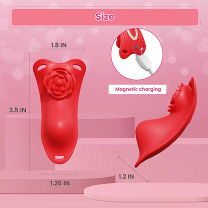 Wearable Panty Vibrator with Remote, Rose Clitoral Sex Toys