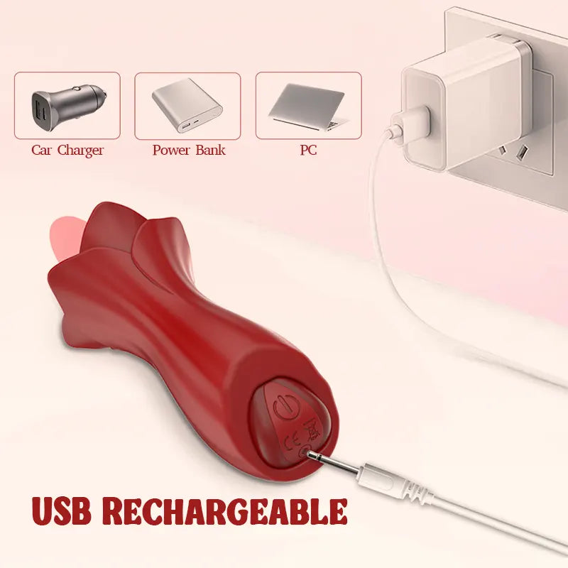 Tongue Rose Vibrator for Women