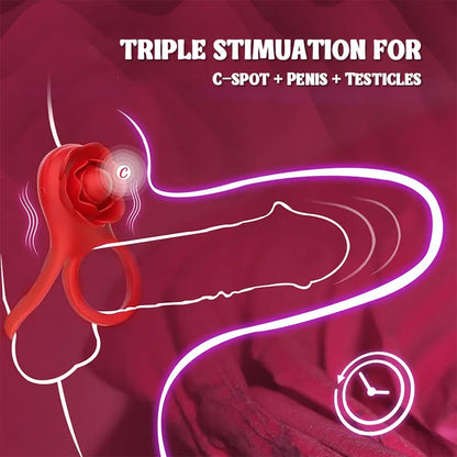 Wireless Control Rose Vibrating Cock Ring