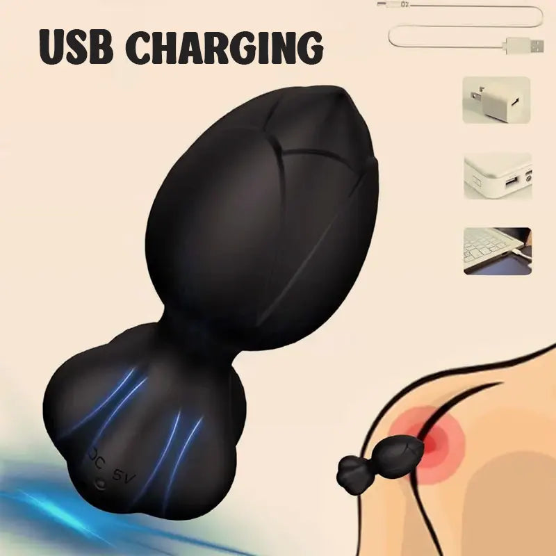 Rose Vibrating Anal Plug