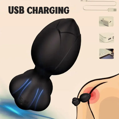 Rose Vibrating Anal Plug