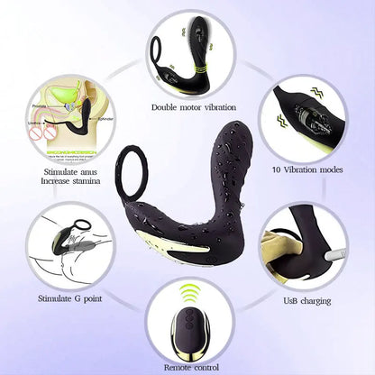 Prostate Massager with Dual Motors
