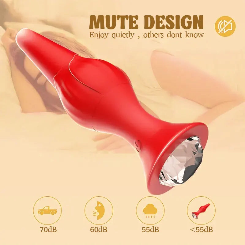 APP Silicone Rose Vibrating Anal Plug