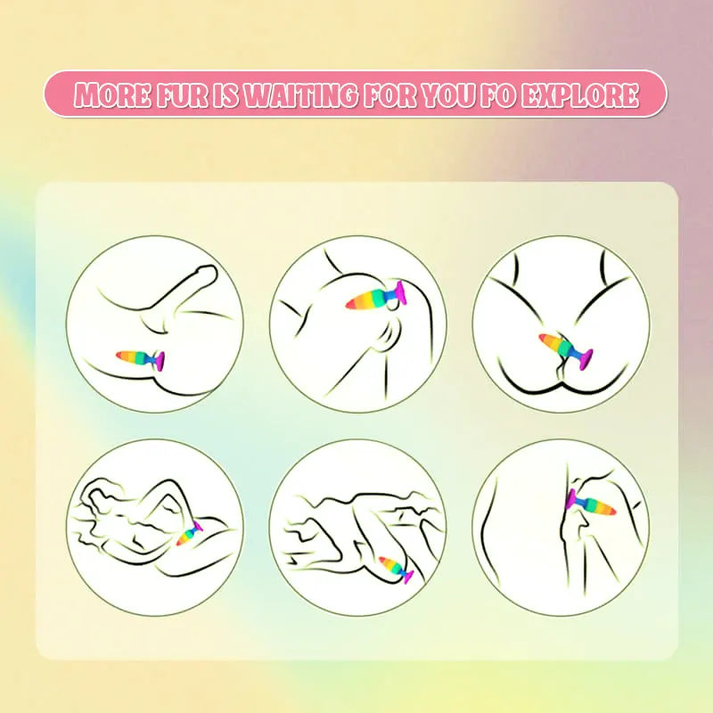 Silicone Rainbow Anal Plug