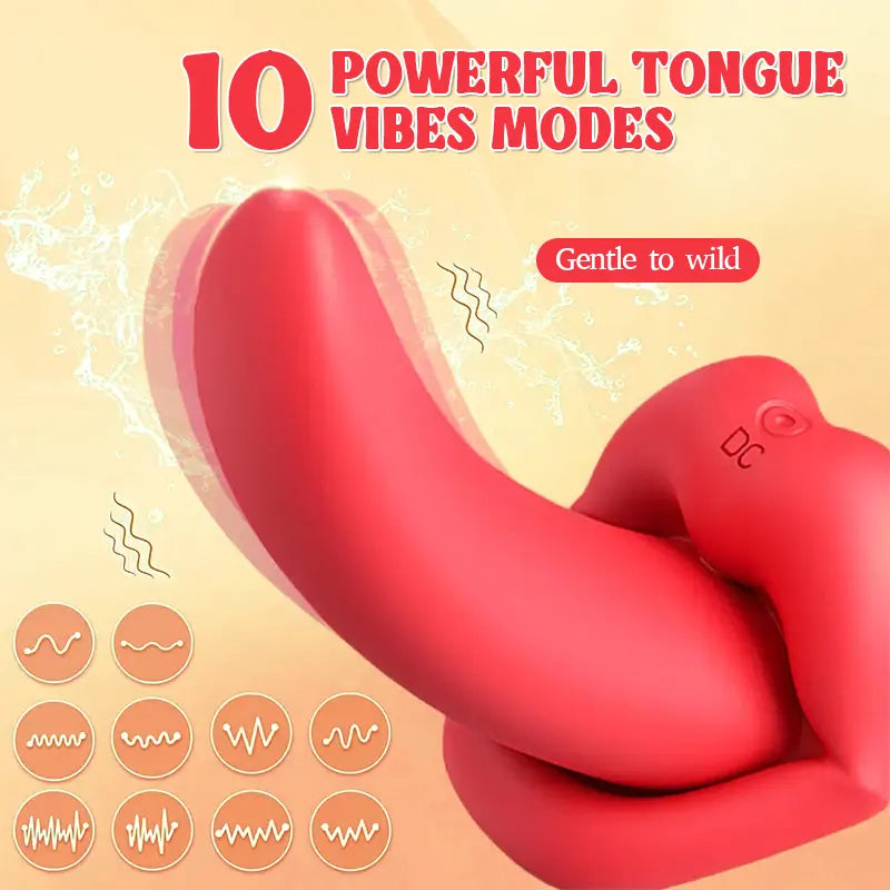 Red Lips Tongue Licking Vibrator