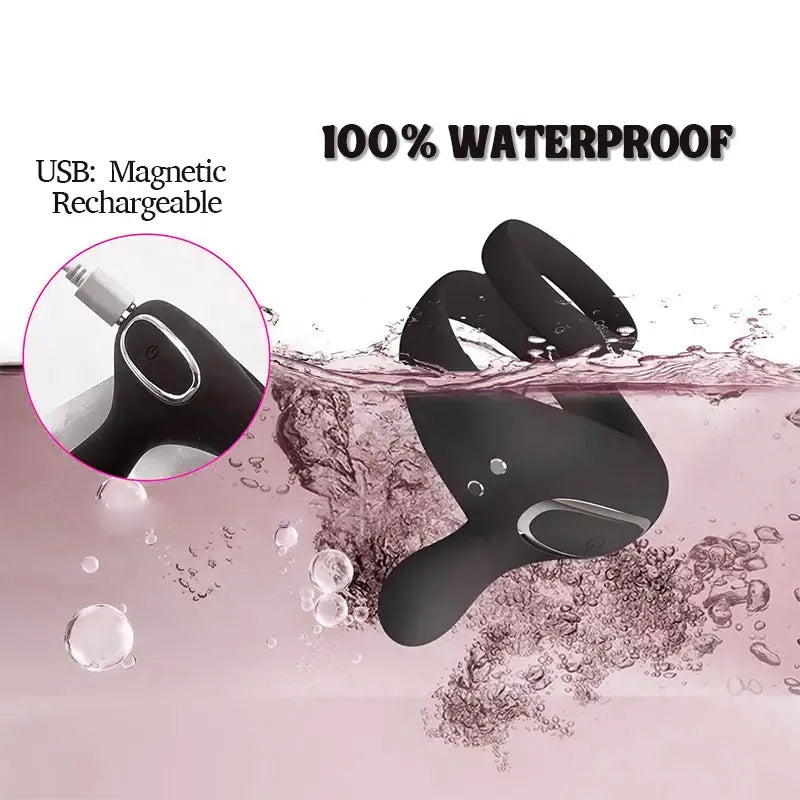 Dual Motor Silicone Vibrating Cock Ring
