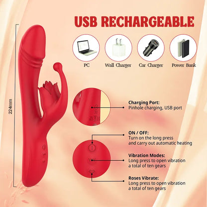 Multifunctional Vibrant Rose Pleasure