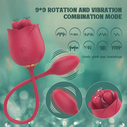 Dual Rose Toy with Vibrating Egg