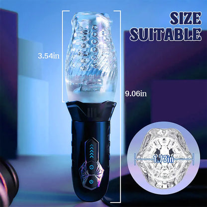 Transparent Rotating Vibrating Masturbation Cup