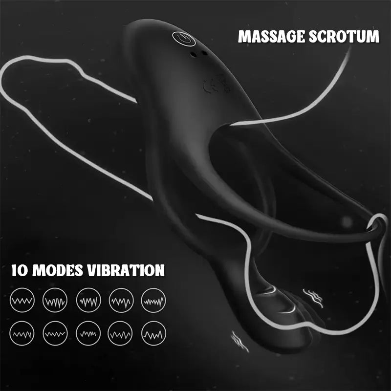3 in 1 Couple Silicone Vibrating Cock Ring