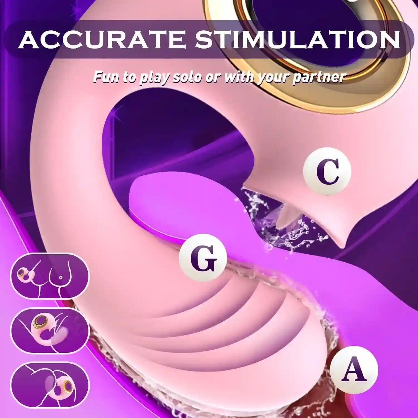 G Spot Vibrator for Double Stimulation with 12 Vibrating