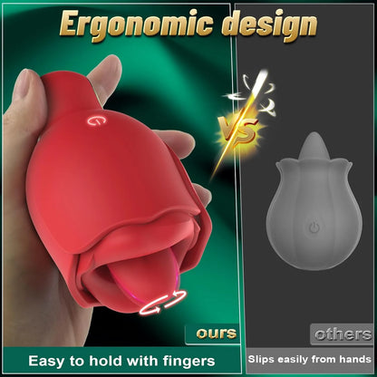 Rose Sex Toy with 360° Rotated Licking Tongue
