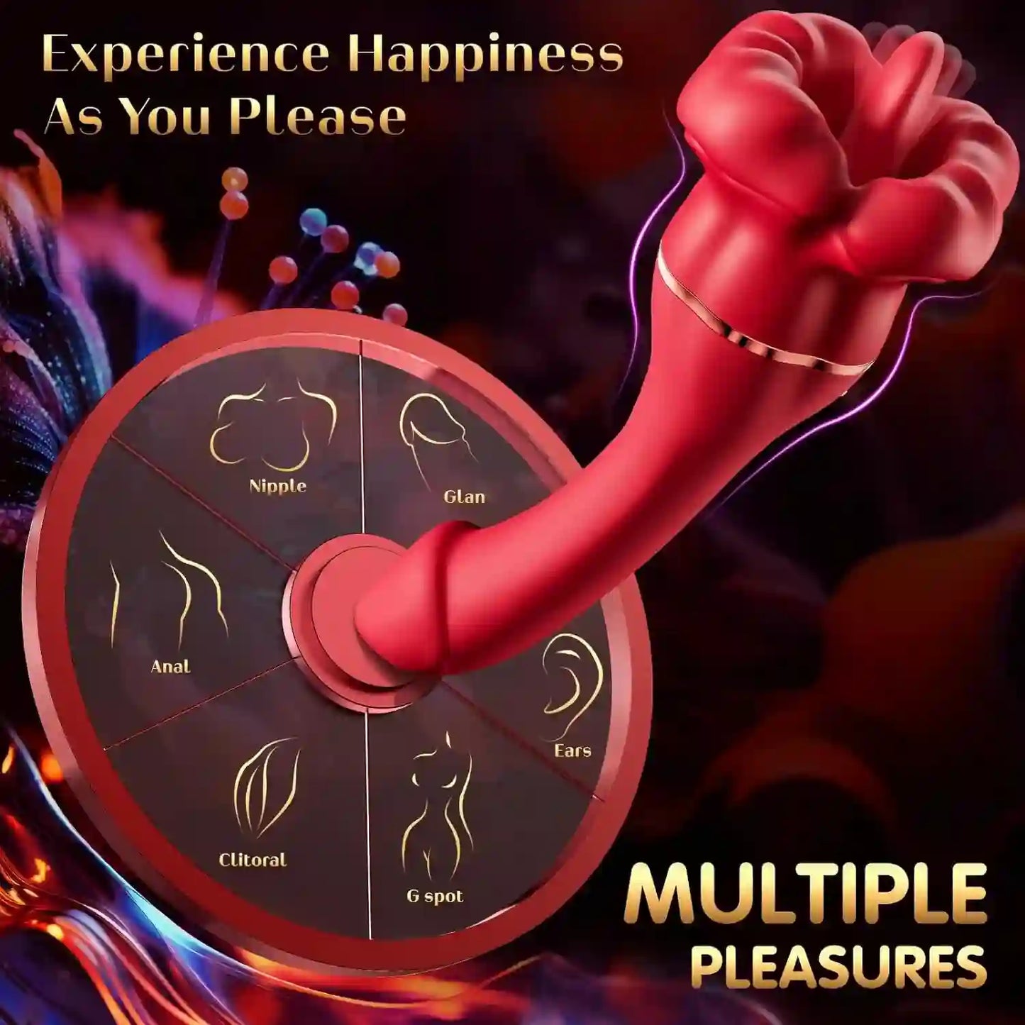 Vibrator Dildo Rose Sex Toys for Women - with 10 Tongue Licking