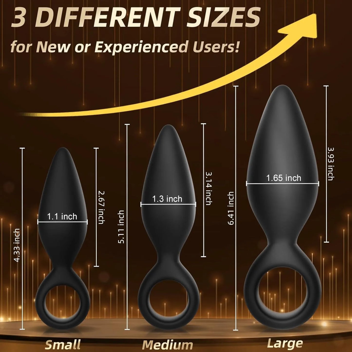 Anal Plug Sex Toys 3 PCS Butt Plug Trainer Kit