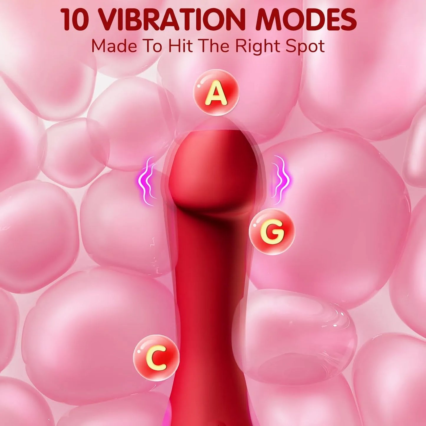 Vibrator Dildo Rose Sex Toys for Women - with 10 Tongue Licking