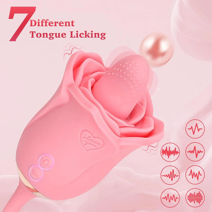 Rose Vibrator Sex Toys for Women,3 in1 Rose Clitoral Stimulator